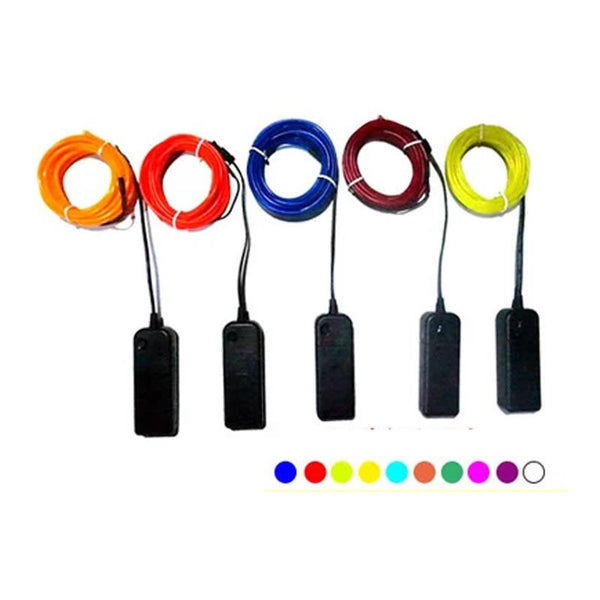 Water Resistant Battery Powered 2M 3M 5M Flexible EL Wire Rope Tube Flexible LED Neon Light for Dance Party Car Shoes Clothing