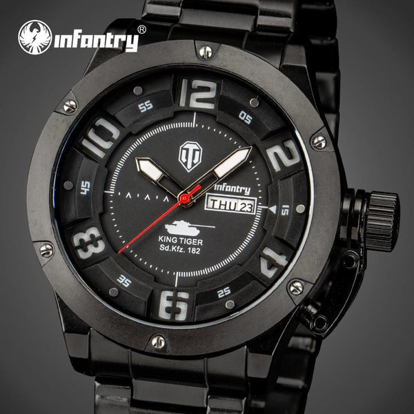 INFANTRY Mens Luxury Stainless Steel Watches