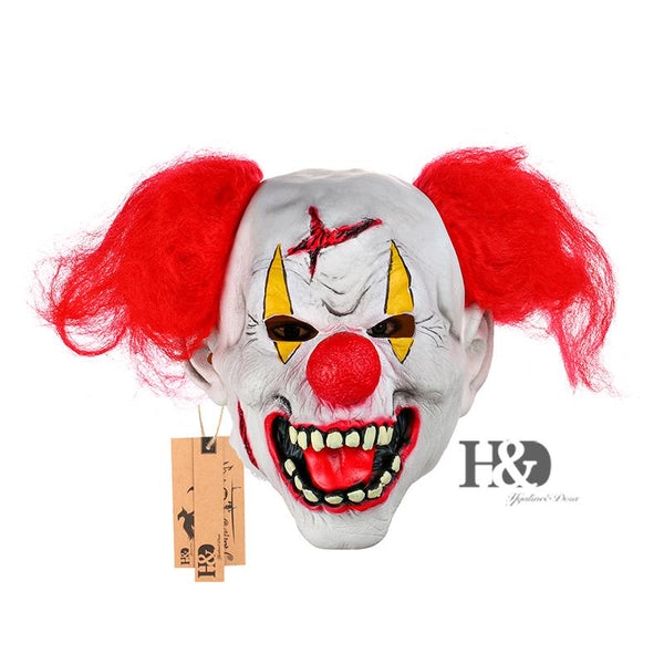 Red Nose with Red HairFull Scary Clown Mask