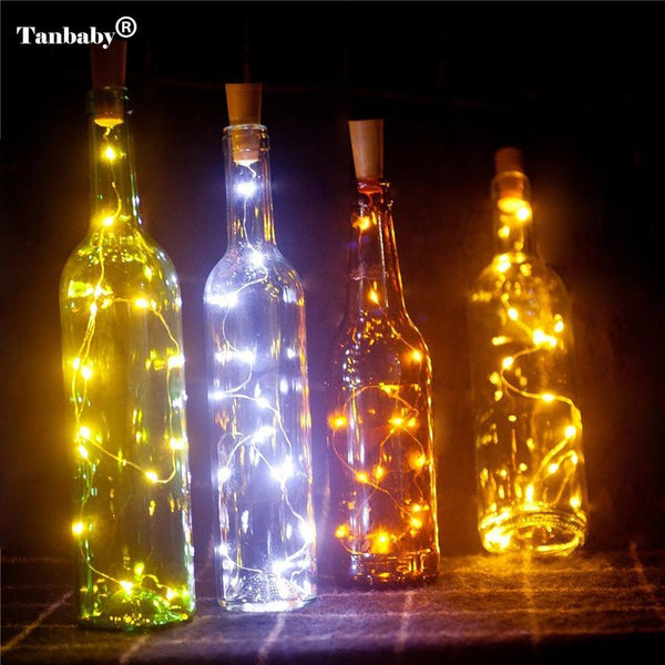 Tanbaby2M 20LED Wine Bottle Light Cork Shape Battery Copper Wire String Lights for Bottle DIY,Christmas, Wedding and Party Decor