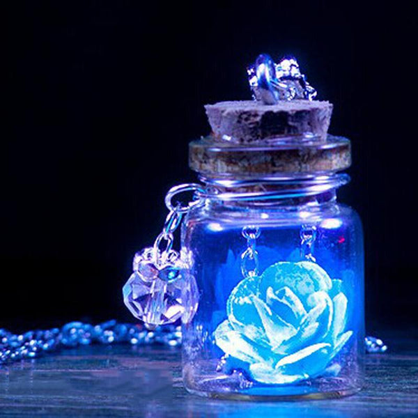 Vintage Luminous Glow In The Dark Flower Pendant Necklace