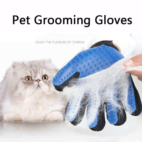 True Silicone Dog Brush Glove Cat Hair Removal Grooming Accessories for Pet Bath Touch Deshedding Cleaning Tool Pet Supplies