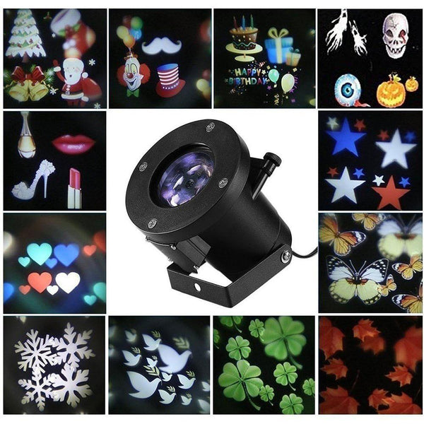 12 Patterns Christmas Laser Snowflake Projector Outdoor LED Waterproof DJ Disco Lights Home Garden Star Light Indoor Decoration - LADSPAD.UK