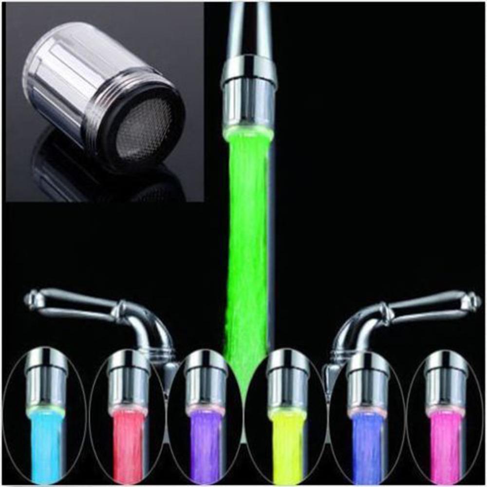 2017 LED Water Faucet Stream Light 7 Colors Changing Glow Shower Stream Tap Head Pressure Sensor Kitchen Bathroom Accessory - LADSPAD.UK