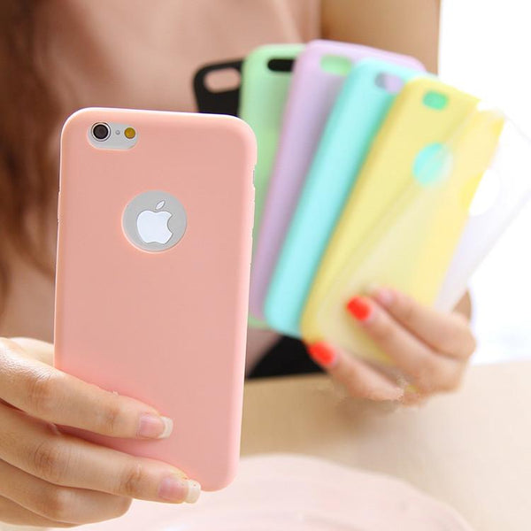Ultra-thin Solid Color Matte Candy Color Case for iPhone 5 5S 6 6S 7 8 Plus 6Plus 6SPlus 7Plus X Silicon TPU Soft Phone Cases