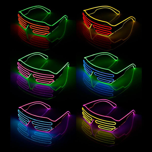 Two-Color Blinds Modes Flash EL Flash Glasses Luminous Lighting Colorful Glowing DJ Glasses Classic Carnival Dance Bar Party