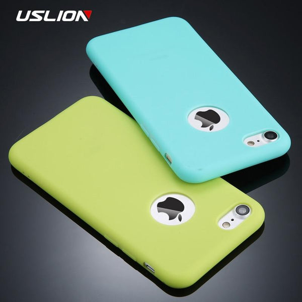 Candy Colour Phone Case For iPhone 7 Plus XS XR XS Max Soft Silicone TPU Back Cover Cases For iPhone X 7 6 6S Plus 5 5S SE - LADSPAD.UK