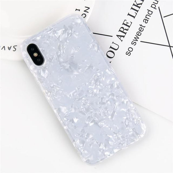 USLION Glitter Phone Case For iPhone 7 8 Plus Dream Shell Pattern Cases For iPhone XR XS Max 7 6 6S Plus Soft TPU Silicone Cover