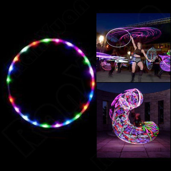 70-90CM LED Hoop Full Collapsable Color Changing LED Light Loose Weight Toy Holiday DIY Decorations - LADSPAD.UK