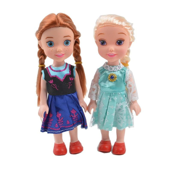 2pcs/set Disney Cartoon Princess Doll Kawaii Elsa Anna action figure model Toys Birthday Christmas Gifts toys For children - LADSPAD.UK